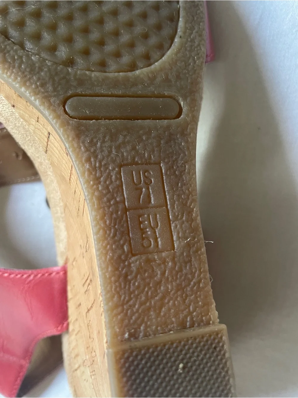 🎀AEROSOLES Red Leather Cork Wedge Sandals with Buckle